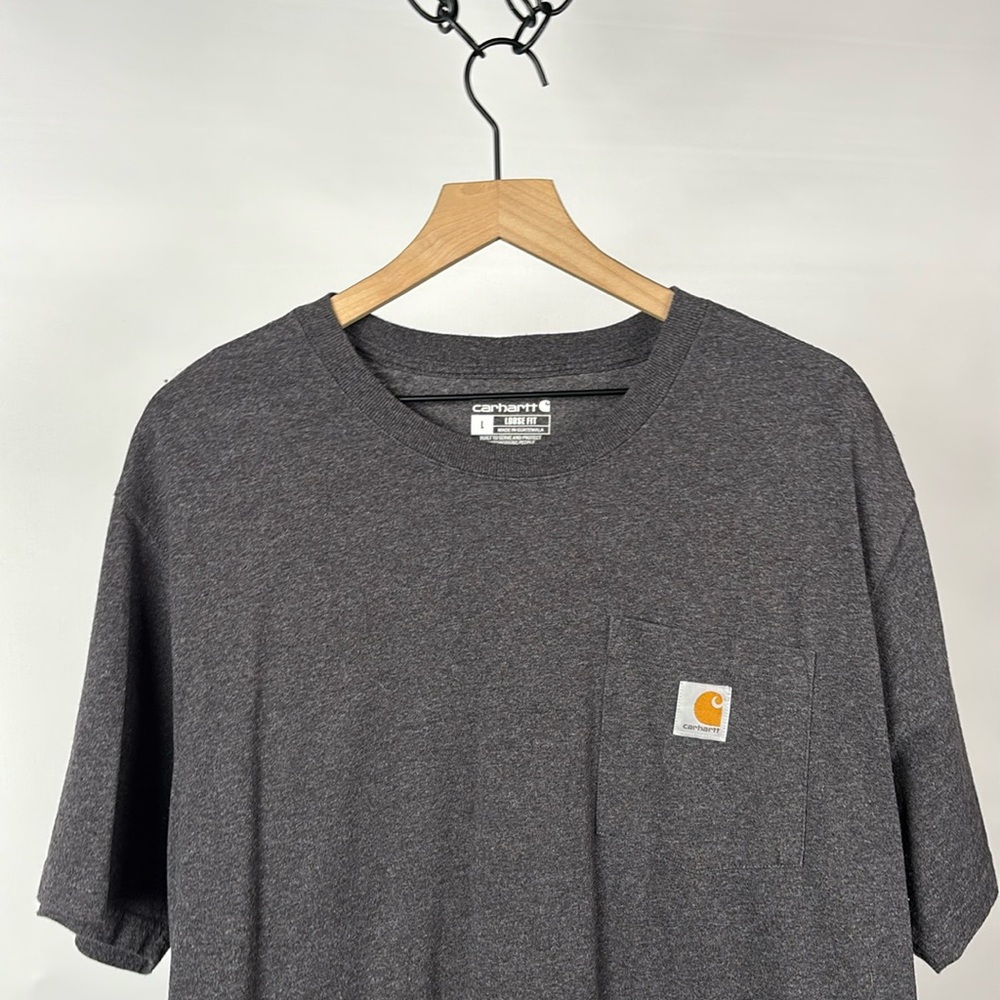 Carhartt Heavyweight Loose Fit Oversized Pocket T-Shirt - Large - Charcoal
